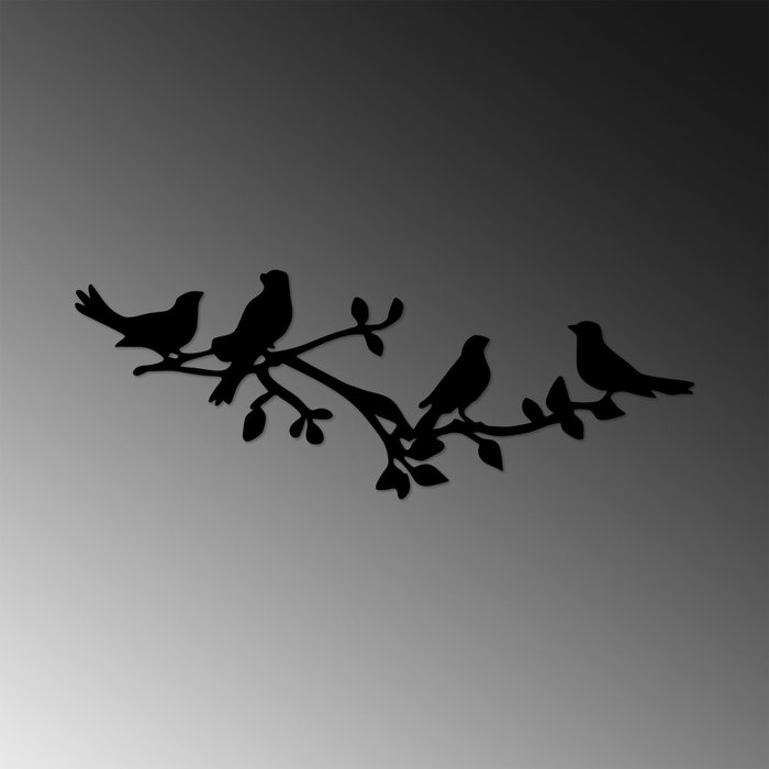Wallity Birds On The Branc Escultura de Pared de Metal Negro Wallity Birds On The Branc Escultura de Pared de Metal Negro